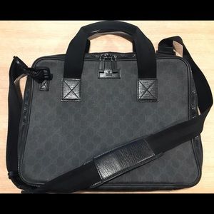Gucci Laptop Messenger Bag in Black Guccissima
